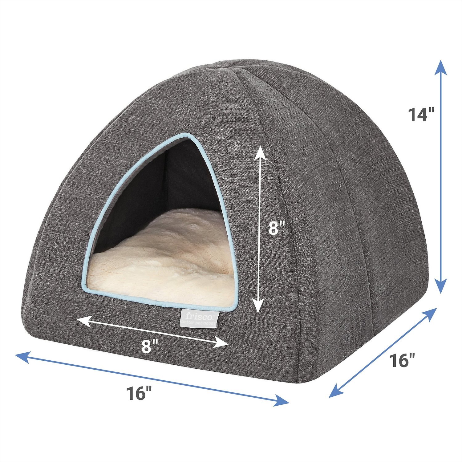 Frisco Igloo Covered Cat & Dog Bed, Gray - Chewy.com