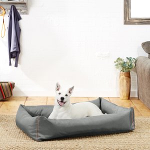 Frisco Rectangular Bolster Dog Bed w/Removable Cover, Dark Gray, X-Large