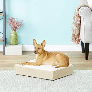 Petmaker Orthopedic Sherpa Pillow Dog Bed w/Removable Cover, Tan, Small
