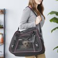 Frisco Basic Dog & Cat Carrier Bag, Black, Small/Medium, Pink Trim