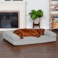 FurHaven Quilted Orthopedic Sofa Cat & Dog Bed w/ Removable Cover, Jumbo, Silver Gray