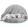 FurHaven Microvelvet Snuggery Orthopedic Cat & Dog Bed w/Removable Cover, Gray, 35-in
