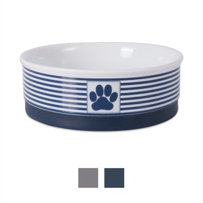 Bone Dry Paw Patch & Stripes Ceramic Dog & Cat Bowl, slide 1 of 1