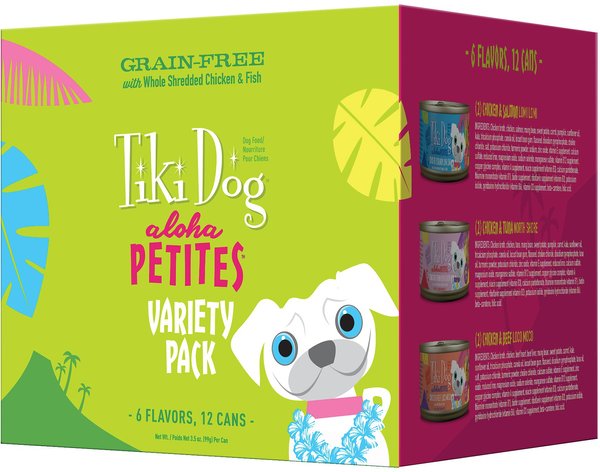 Tiki Dog Aloha Petites Variety Pack Grain-Free Canned Dog Food, 3.5-oz, case of 12 slide 1 of 9