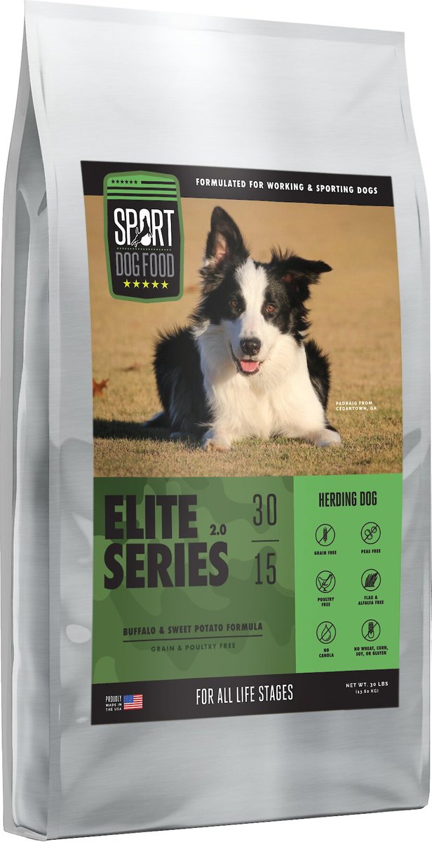 Elite Series Herding Dog Buffalo Formula, Grain, Peas and Poultry Free Dry Dog Food, 30 lb. bag