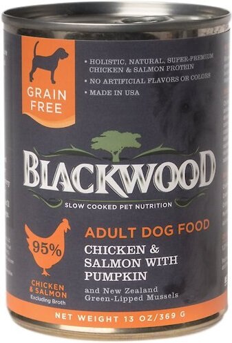 Blackwood Chicken & Salmon With Pumpkin Grain-Free Adult Canned Dog Food, 13-oz, case of 12 slide 1 of 1