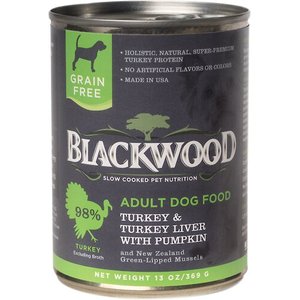 Blackwood Turkey & Turkey Liver With Pumpkin Grain-Free Adult Canned Dog Food, 13-oz, case of 12