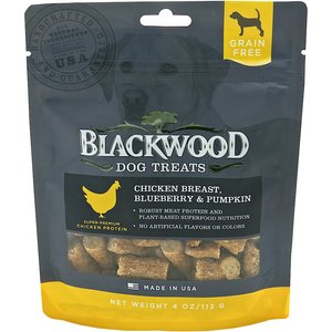 Blackwood Chicken Breast, Blueberry & Pumpkin Grain-Free Dog Treats, 4-oz bag