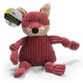 HuggleHounds Woodlands Durable Plush Corduroy Knottie Fox Squeaky Dog Toy, Large
