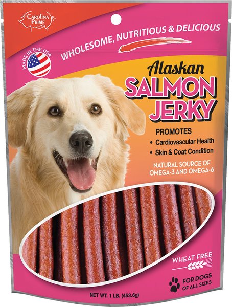 Carolina Prime Pet Alaskan Salmon Jerky Dog Treats, 1-lb bag slide 1 of 3