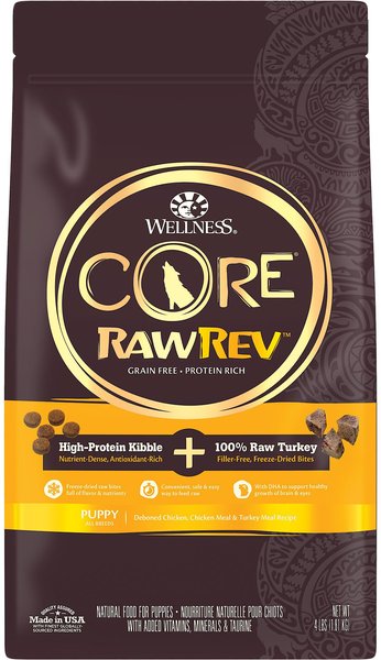 Wellness CORE RawRev Grain-Free Puppy Recipe with Freeze-Dried Turkey Dry Dog Food, 4-lb bag slide 1 of 7