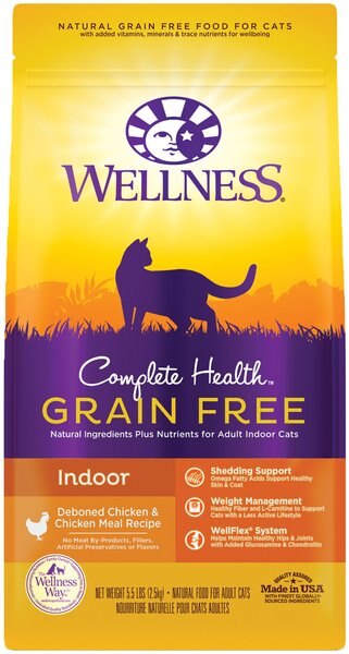 Wellness Complete Health Grain-Free Indoor Deboned Chicken Recipe Dry Cat Food, 5.5-lb bag slide 1 of 8
