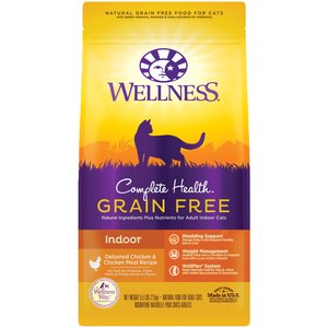 Wellness Complete Health Grain-Free Indoor Deboned Chicken Recipe Dry Cat Food, 5.5-lb bag