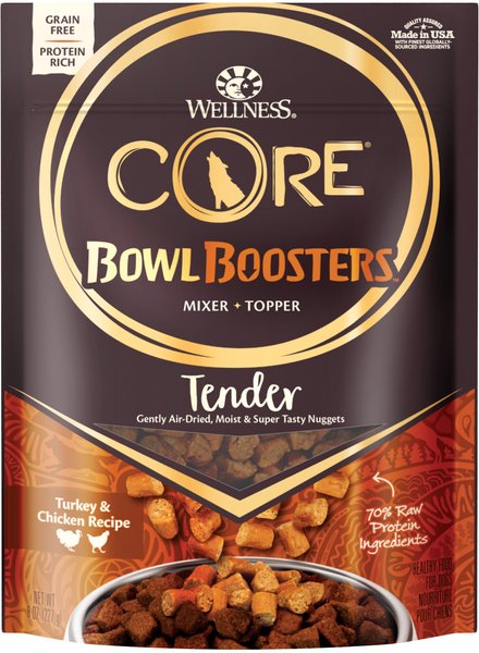 Wellness CORE Bowl Boosters Tender Turkey & Chicken Recipe Dog Food Mixer or Topper, 8-oz bag slide 1 of 7