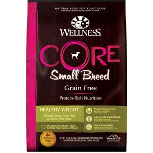 Wellness CORE Grain-Free Small Breed Healthy Weight Deboned Turkey Recipe Dry Dog Food, 12-lb bag