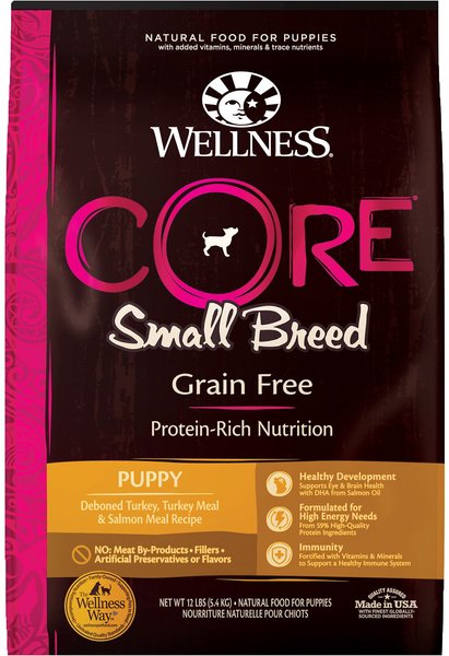 Wellness CORE Grain-Free Small Breed Puppy Deboned Turkey Recipe Dry Dog Food, 12-lb bag slide 1 of 7