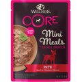 Wellness CORE Grain-Free Small Breed Mini Meals Beef & Chicken Pate Dog Food Pouches, 3-oz, case of 12