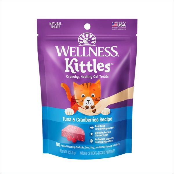 Wellness Kittles Grain-Free Tuna & Cranberries Recipe Crunchy Cat Treats, 6-oz bag slide 1 of 7