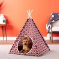 P.L.A.Y. Pet Lifestyle and You Teepee Tent Covered Cat & Dog Bed, Moroccan Marsala