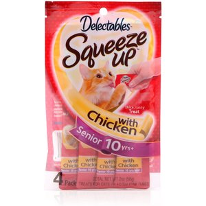 Hartz Delectables Senior Squeeze Up Chicken Lickable Cat Treat, 2.0-oz, pack of 4