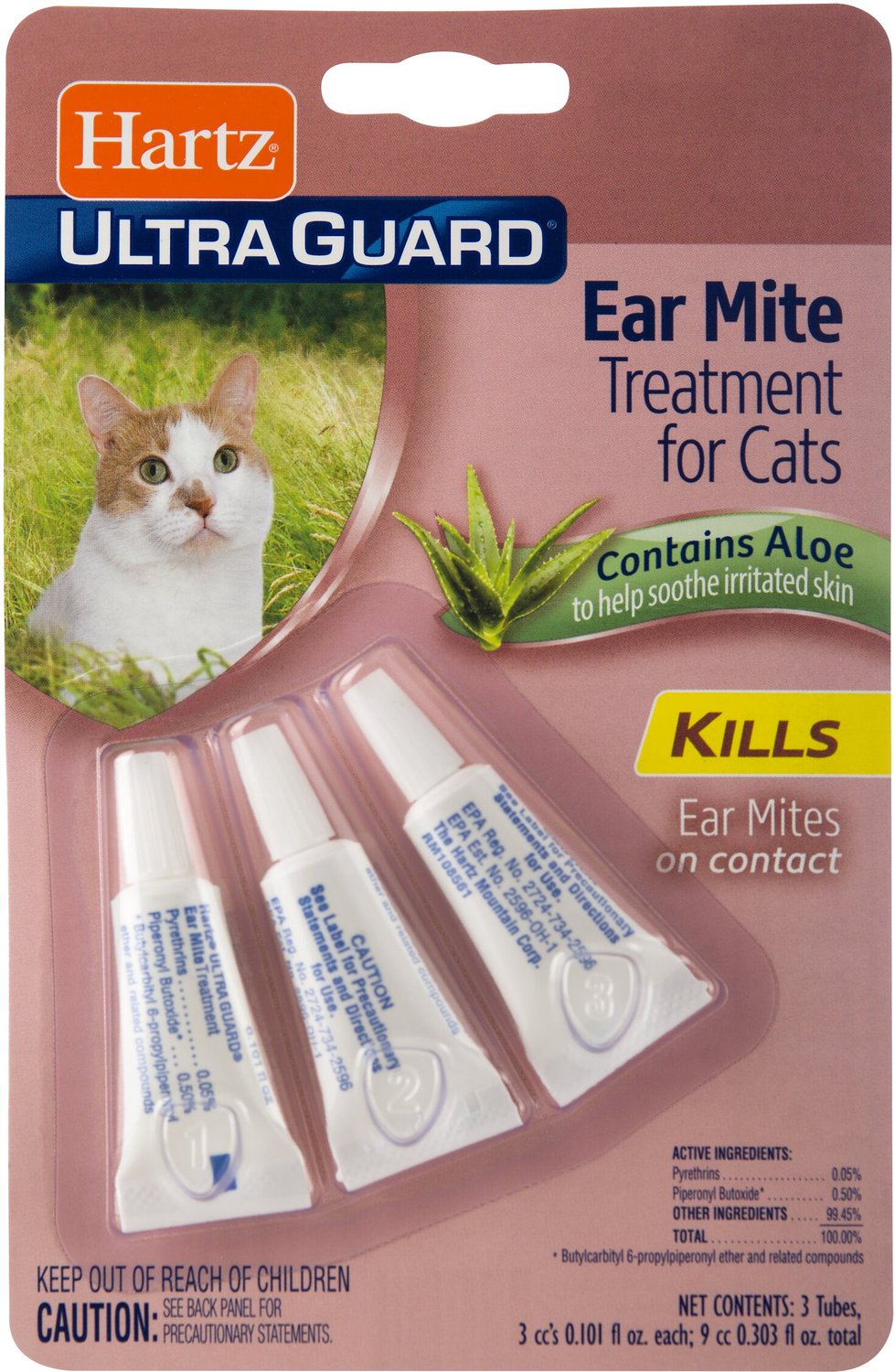 HARTZ UltraGuard Ear Mite Cat Treatment, 3 count