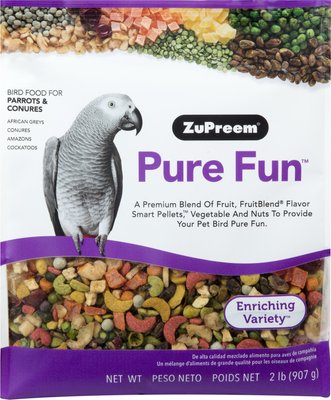 ZuPreem Pure Fun Enriching Variety Parrot & Conure Food, 2-lb bag, slide 1 of 1