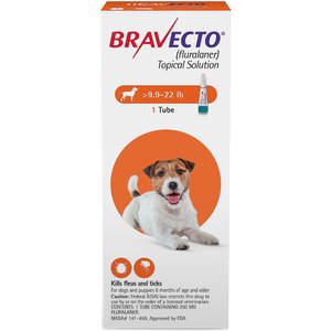 Bravecto Topical Solution for Dogs, 9.9-22 lbs, (Orange Box), 1 Dose (12-wks. supply)