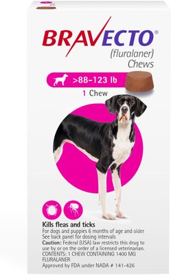 Bravecto Chew for Dogs, 88-123 lbs, (Pink Box), slide 1 of 1