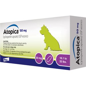 Atopica (Cyclosporine) Capsules for Dogs, 15 capsules, 50-mg (16.1-33 lbs)