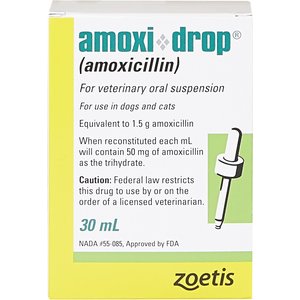 Amoxi-Drop (Amoxicillin) Oral Suspension for Dogs & Cats, 50-mg, 30-mL