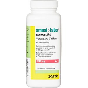 Amoxi-Tabs (Amoxicillin) Tablets for Dogs & Cats, 200-mg, 1 tablet