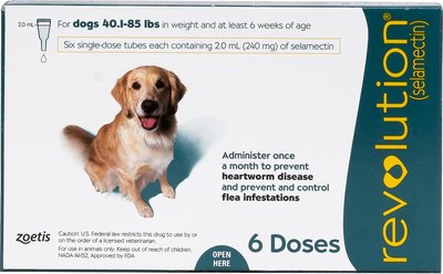 Revolution Topical Solution for Dogs, 40.1-85 lbs, (Teal Box), slide 1 of 1
