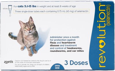 Revolution Topical Solution for Cats, 5.1-15 lbs, (Blue Box), slide 1 of 1