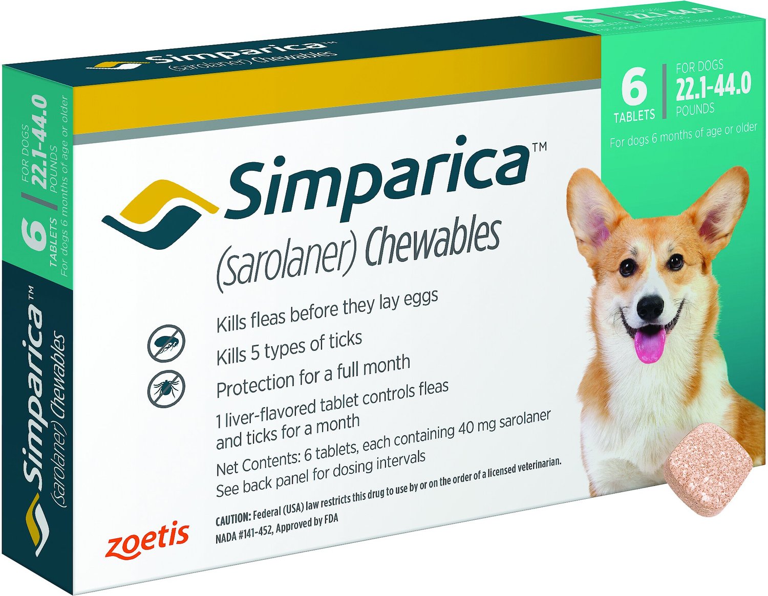 simparica-chewable-tablet-for-dogs-22-1-44-lbs-mint-box-6-chewable