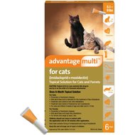 Advantage Multi Topical Solution for Cats, 5.1-9 lbs, & Ferrets, (Orange Box)