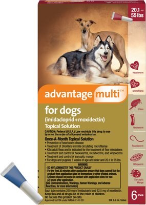 Advantage Multi Topical Solution for Dogs, 20.1-55 lbs, (Red Box), slide 1 of 1