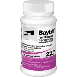 Baytril (Enrofloxacin) Taste Tabs for Dogs & Cats, 22.7-mg, 1 flavored tablet