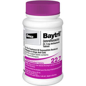Baytril (Enrofloxacin) Tablets for Dogs & Cats, 22.7-mg, 1 tablet