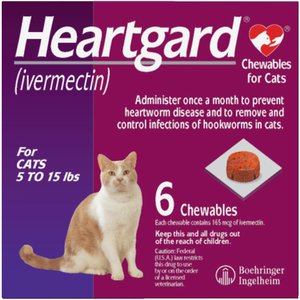 Heartgard Chew for Cats, 5-15 lbs, (Purple Box), 6 Chews (6-mos. supply)