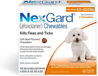 NexGard Chew for Dogs, 4-10 lbs, (Orange Box), slide 1 of 1