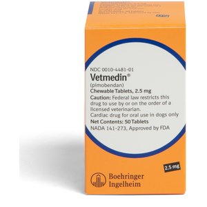 Vetmedin Chewable Tablets for Dogs, 2.5-mg, 50 chewable tablets