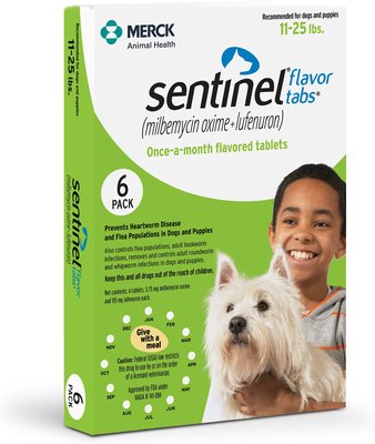 Sentinel Tablet for Dogs, 11-25 lbs, (Green Box), slide 1 of 1