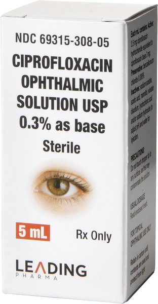 Ciprofloxacin (Generic) Ophthalmic Solution .3%, 5-mL slide 1 of 7