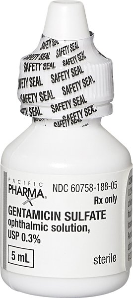 Gentamicin (Generic) Ophthalmic Solution 0.3% for Dogs & Cats, 5-mL slide 1 of 7