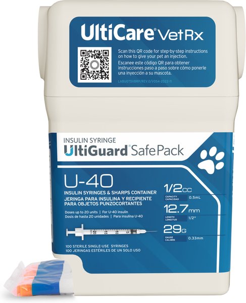 UltiCare UltiGuard Safe Pack Insulin Syringes U-40 29 G x 0.5-in, 0.5-cc, 100 count slide 1 of 10