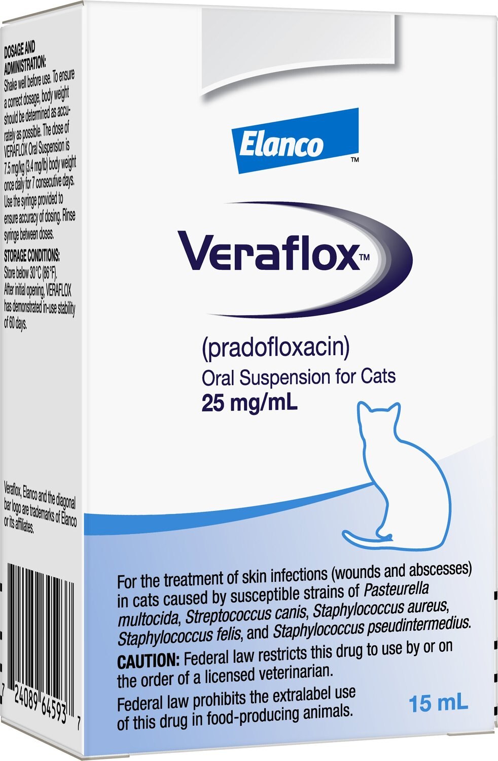 VERAFLOX Oral Suspension for Cats, 25 mg/mL, 15mL