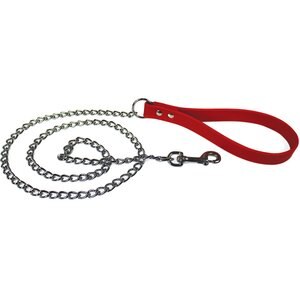 OmniPet Chain Dog Leash, Red, Heavyweight, 6-ft