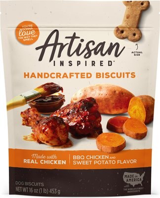 Vita Bone Artisan Inspired BBQ Chicken & Sweet Potato Flavor Biscuits Dog Treats, 16-oz bag, slide 1 of 1