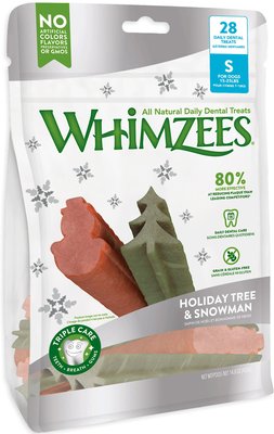 WHIMZEES Holiday Tree & Snowman Variety Pack Dental Dog Treats, slide 1 of 1
