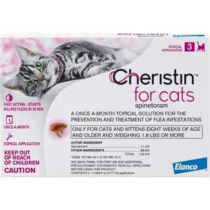 Cheristin Flea Spot Treatment for Cats, over 1.8 lbs, 3 Doses (3-mos. supply)